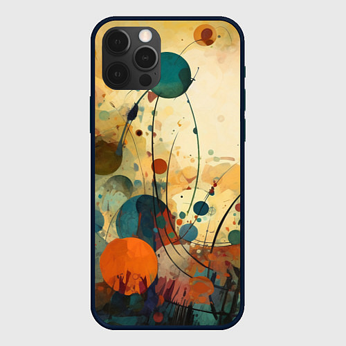 Чехол iPhone 12 Pro Max Абстрактная гранжевая композиция с пятнами: арт не / 3D-Черный – фото 1