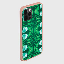 Чехол для iPhone 12 Pro Max Зелёный цветочный паттерн, цвет: 3D-светло-розовый — фото 2