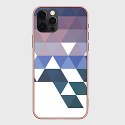 Чехол для iPhone 12 Pro Max Абстрактные разноцветные треугольники в паттерне, цвет: 3D-светло-розовый