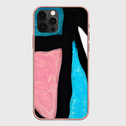 Чехол для iPhone 12 Pro Max Переливы красок, цвет: 3D-светло-розовый