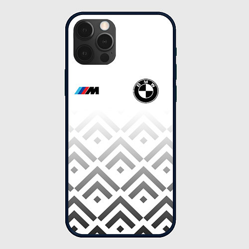 Чехол iPhone 12 Pro Max BMW m power - белый / 3D-Черный – фото 1