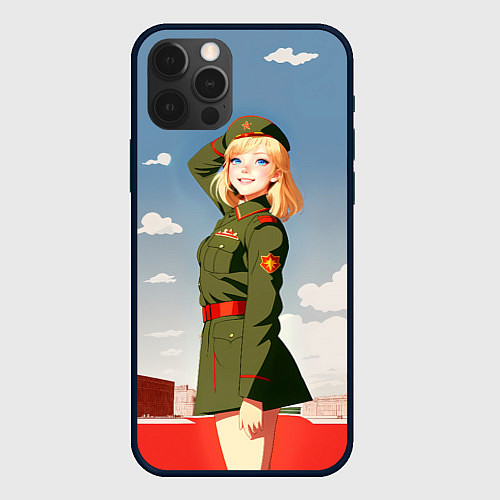Чехол iPhone 12 Pro Max Боевая девчонка / 3D-Черный – фото 1