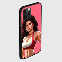 Чехол для iPhone 12 Pro Max Спортивная девушка с прессом, цвет: 3D-черный — фото 2