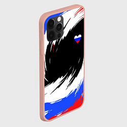 Чехол для iPhone 12 Pro Max Сердечко Россия - мазки кисти, цвет: 3D-светло-розовый — фото 2