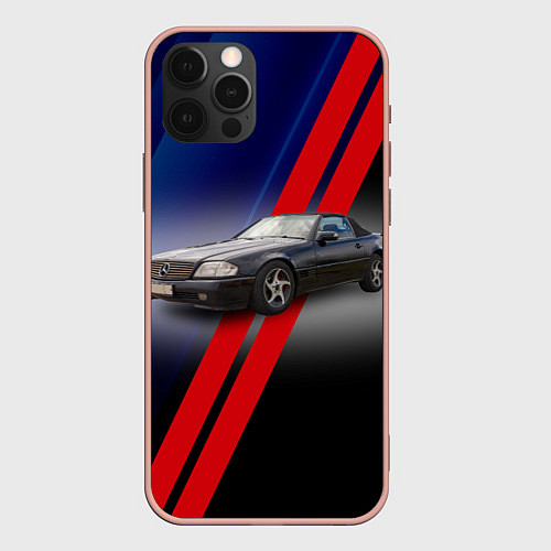 Чехол iPhone 12 Pro Max Немецкий кабриолет Mercedes SL-Class / 3D-Светло-розовый – фото 1