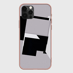 Чехол iPhone 12 Pro Max Белые и чёрные кубы в геометрии