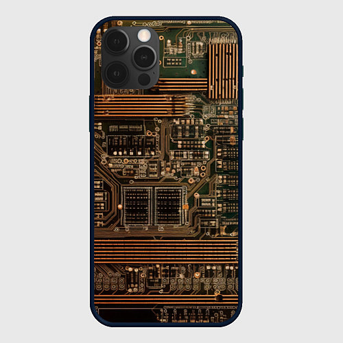 Чехол iPhone 12 Pro Max Старая печатная плата / 3D-Черный – фото 1