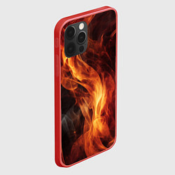 Чехол для iPhone 12 Pro Max Языки пламени: арт нейросети, цвет: 3D-красный — фото 2