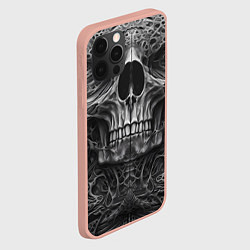Чехол для iPhone 12 Pro Max Череп в стиле Гигера, цвет: 3D-светло-розовый — фото 2
