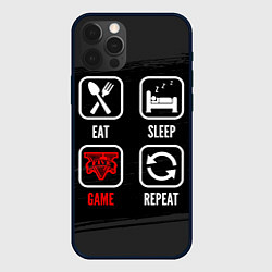 Чехол iPhone 12 Pro Max Eat, sleep, GTA, repeat