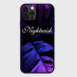 Чехол iPhone 12 Pro Max Nightwish neon monstera