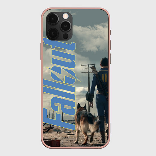 Чехол iPhone 12 Pro Max Fallout телесериал / 3D-Светло-розовый – фото 1