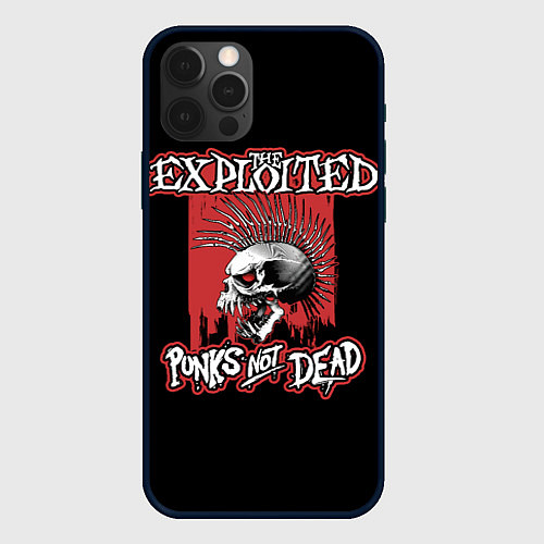 Чехол iPhone 12 Pro Max Exploited - punks not dead / 3D-Черный – фото 1