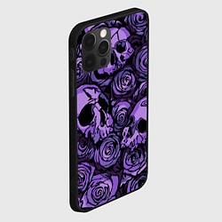 Чехол для iPhone 12 Pro Max Узор Розы и Черепа, цвет: 3D-черный — фото 2