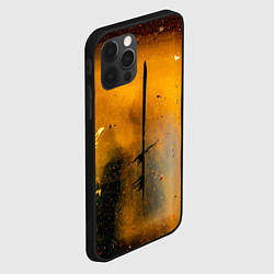 Чехол для iPhone 12 Pro Max Оранжевые тени и краски, цвет: 3D-черный — фото 2