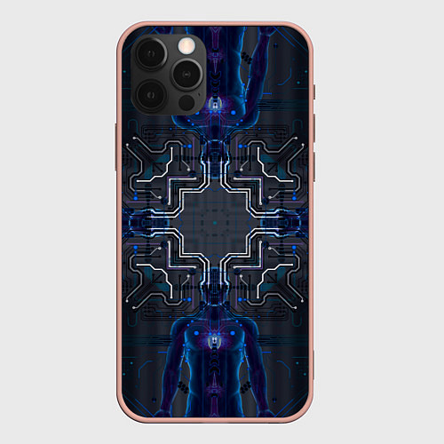 Чехол iPhone 12 Pro Max Космосхема / 3D-Светло-розовый – фото 1
