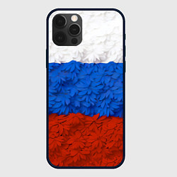 Чехол iPhone 12 Pro Max Флаг Российской Федерации из цветов