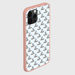 Чехол для iPhone 12 Pro Max Совушки на ветках, цвет: 3D-светло-розовый — фото 2