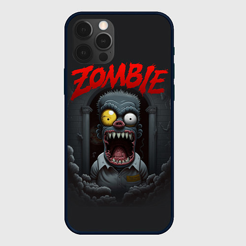 Чехол iPhone 12 Pro Max Барт Симпсон зомби / 3D-Черный – фото 1
