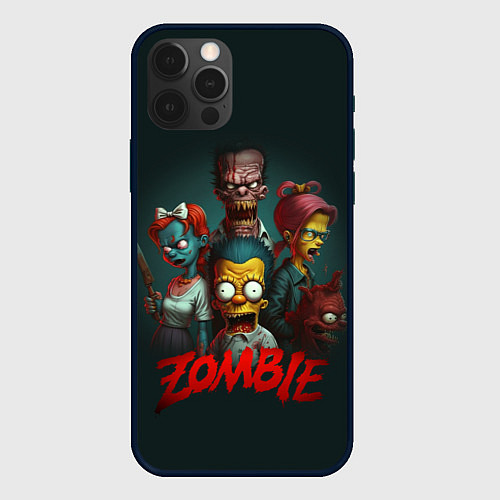 Чехол iPhone 12 Pro Max Zombie simpsons / 3D-Черный – фото 1