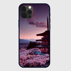 Чехол для iPhone 12 Pro Max Японский городок, цвет: 3D-черный
