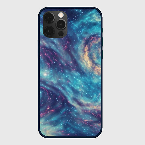 Чехол iPhone 12 Pro Max Путеводная звезда в космосе / 3D-Черный – фото 1