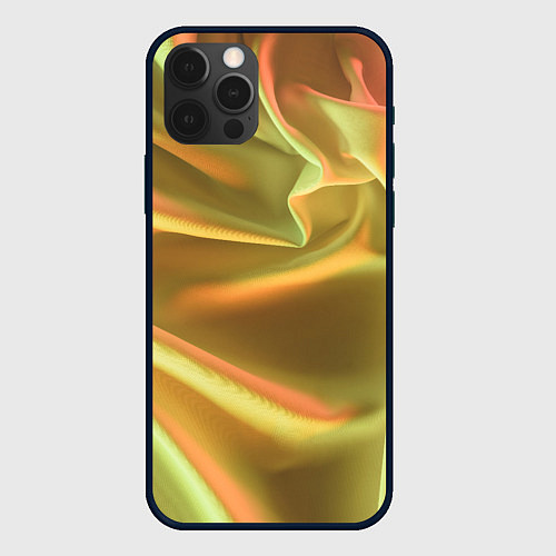 Чехол iPhone 12 Pro Max Золотой шёлк и отливы / 3D-Черный – фото 1