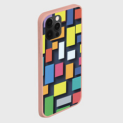 Чехол для iPhone 12 Pro Max Тетрис цветные кубики, цвет: 3D-светло-розовый — фото 2