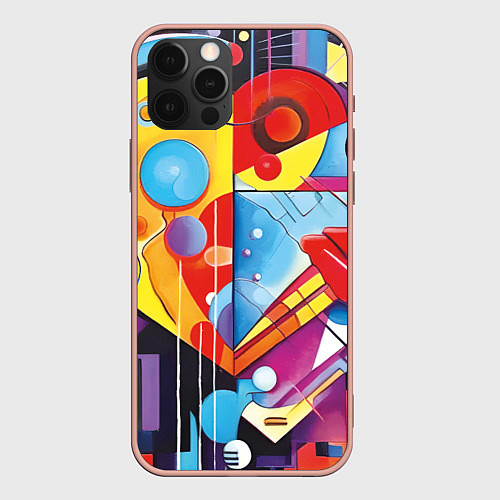 Чехол iPhone 12 Pro Max Сердце Абстракция / 3D-Светло-розовый – фото 1
