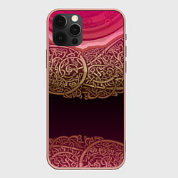 Чехол для iPhone 12 Pro Max Пылающий орнамент, цвет: 3D-светло-розовый