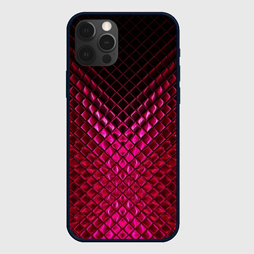 Чехол iPhone 12 Pro Max Рубиновая змеиная кожа / 3D-Черный – фото 1