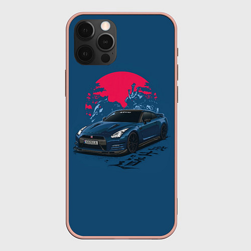 Чехол iPhone 12 Pro Max Nissan GTR Godzilla / 3D-Светло-розовый – фото 1