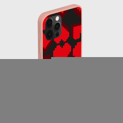 Чехол iPhone 12 Pro Max Pixel hearts / 3D-Светло-розовый – фото 2