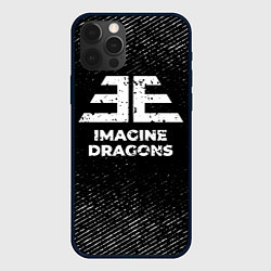 Чехол iPhone 12 Pro Max Imagine Dragons с потертостями на темном фоне