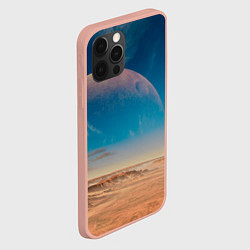 Чехол для iPhone 12 Pro Max Пустыня и очертания планеты, цвет: 3D-светло-розовый — фото 2