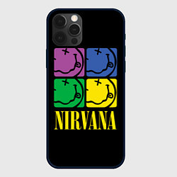 Чехол для iPhone 12 Pro Max NIRVANA - смайлы, цвет: 3D-черный