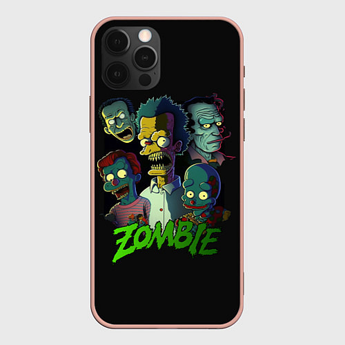 Чехол iPhone 12 Pro Max Zombie Simpsons / 3D-Светло-розовый – фото 1