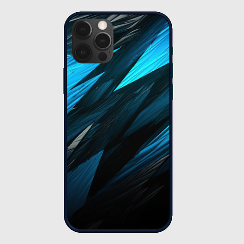 Чехол iPhone 12 Pro Max Black blue style / 3D-Черный – фото 1