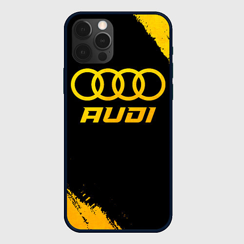 Чехол iPhone 12 Pro Max Audi - gold gradient / 3D-Черный – фото 1