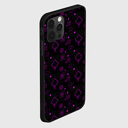 Чехол для iPhone 12 Pro Max Фиолетовые геометрические фигуры, цвет: 3D-черный — фото 2