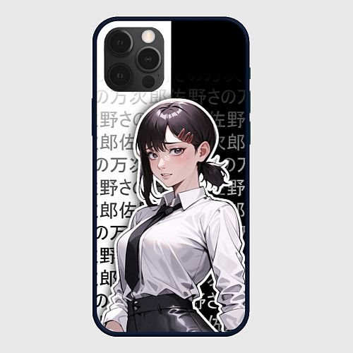 Чехол iPhone 12 Pro Max Кобэни из аниме человек-бензопила / 3D-Черный – фото 1