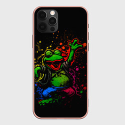 Чехол для iPhone 12 Pro Max Лягушонок Пепе веселится с граффити, цвет: 3D-светло-розовый