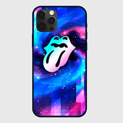 Чехол iPhone 12 Pro Max Rolling Stones неоновый космос