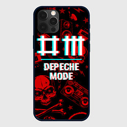 Чехол для iPhone 12 Pro Max Depeche Mode rock glitch, цвет: 3D-черный