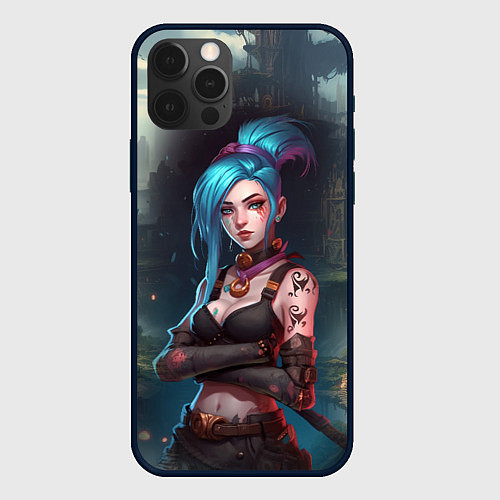 Чехол iPhone 12 Pro Max Jinx league of legends / 3D-Черный – фото 1