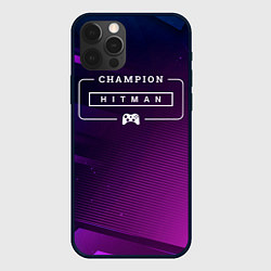 Чехол iPhone 12 Pro Max Hitman gaming champion: рамка с лого и джойстиком