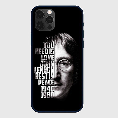 Чехол iPhone 12 Pro Max Джон Леннон легенда / 3D-Черный – фото 1