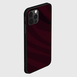 Чехол для iPhone 12 Pro Max Бордовый плавные полосы, цвет: 3D-черный — фото 2