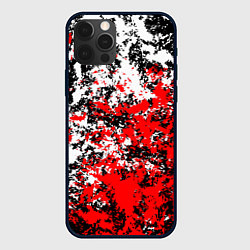 Чехол для iPhone 12 Pro Max Красная и белая краска, цвет: 3D-черный