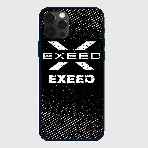 Чехол iPhone 12 Pro Max Exeed с потертостями на темном фоне / 3D-Черный – фото 1
